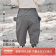 babylove男女寶寶褲子春款純棉大pp褲外出長褲毛圈百搭休閑褲束腳褲