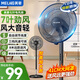 美菱（MeiLing）電風(fēng)扇家用落地扇輕音風(fēng)扇客廳臥室大風(fēng)量廣角搖頭臺式風(fēng)扇節能低噪臺地兩用 黑色升級機械款【升級7葉3檔加高加大】
