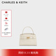CHARLES&KEITH鱷魚(yú)紋凱莉包手提斜挎婚包包女包生日禮物CK2-50270880-1 Ivory象牙色 S