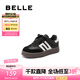 百麗（Belle）時尚拼色德訓(xùn)鞋女童商場同款休閑復(fù)古板鞋3791DC84 黑色 36碼