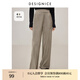 迪賽尼斯（DESIGNICE）褲子冬季新款顯瘦遮胯寬松黑色直筒褲百搭通勤休閑褲女士 太妃糖色 L