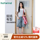 熱風(fēng)（Hotwind）女士牛仔短褲2025年夏季新款高腰港風(fēng)時(shí)尚牛仔中褲復古五分褲 06蘭色 28