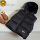 G.duck秋冬季新款兒童黑金羽絨服馬甲男童女童中大童保暖加厚內外穿背心 黑色 120 cm