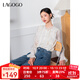 LAGOGO立領(lǐng)新中式襯衫女拉谷谷春秋新款氣質(zhì)米白色法式長(cháng)袖上衣 米白色(V2) L