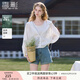 香影白色薄款外套女短款2025夏裝新款天絲開衫外搭連帽空調(diào)衫上衣 白色 M 160/84A/95-110斤