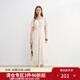 獨束大碼女裝【海鹽白沙】多彩紐扣連衣裙夏季新款氣質(zhì)優(yōu)雅長(cháng)裙 香草米 2XL （尺碼：4）