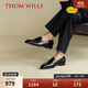 THOM WILLS便士樂(lè )福鞋男冬季一腳蹬商務(wù)休閑皮鞋男士英倫真皮黑色豆豆鞋男鞋 黑色A8171 41 /7.5碼