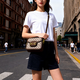 MK&GN奢侈品女包mk女包2025新款包包輕奢大牌1955馬鞍包單肩包斜挎包女 棕色小號(長22CM,高15CM)