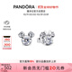 潘多拉（PANDORA）迪士尼系列米奇和米妮閃耀耳釘925銀可愛童話生日禮物送女友
