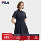 FILA 斐樂官方女裝連衣裙兩件套2025秋季新款時尚休閑寬松防曬裙 傳奇藍(lán)-NV XL 175/92A/XL