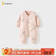 童泰（TONGTAI）嬰兒連體衣秋冬季純棉夾棉寶寶衣服新生兒棉哈衣爬服粉色73cm