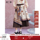 兩三事蘋(píng)果派對 2025秋季新款時(shí)尚印花布拼接假兩件裙褲女寬松休閑褲 咖啡色-y M