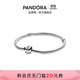 潘多拉（PANDORA）硬糖手鏈925銀柱形扣簡(jiǎn)約diy蛇骨鏈情侶款生日禮物送女友 硬糖手鏈 18CM(建議110-120斤)