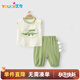 優(yōu)奇嬰兒衣服男女寶寶夏季薄款無(wú)袖背心套裝男女童夏天紗布分體兩件套