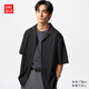 優(yōu)衣庫男裝/男女同款莫代爾棉混紡開(kāi)領(lǐng)襯衫/短袖古巴領(lǐng)度假風(fēng)474519 474519/09黑色 L /175/100A