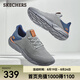 斯凱奇（Skechers）七夕禮物男士夏季透氣網(wǎng)鞋一腳蹬休閑鞋輕便軟底網(wǎng)面運動鞋 灰色/藍色/GYBL 40