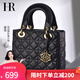 HR赫蓮娜包包女包手提戴妃包牛皮軟皮通勤包時(shí)尚單肩斜挎包生日禮物 黑色