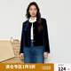 獨束大碼女裝雙色摩登優(yōu)雅短外套2024春裝新款氣質(zhì)精致顯瘦短外套 深空藍 XL (尺碼：3)
