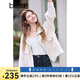 百圖betu女裝2025春季新款短外套立領(lǐng)插肩袖寬松休閑外套女2502T53 淺杏色 L