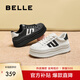 百麗（Belle）貝殼頭厚底德訓(xùn)板鞋2025春新女鞋運(yùn)動(dòng)休閑小白鞋D2A1DAM5 白色 38 (240mm)