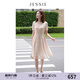 JESSIE【博主同款x花至】法式優(yōu)雅碎花連衣裙女夏季茶歇裙顯瘦裙子 杏色1 M