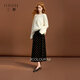 三彩2025冬季新款波點(diǎn)絲絨半身裙A字裙長(cháng)裙復古優(yōu)雅M 烏黑色花卉 S 155/64A