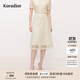 珂萊蒂爾2025年夏季新優(yōu)雅蕾絲半身裙女氣質(zhì)收腰A字裙時尚百搭裙 淡橙黃 M