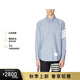 湯姆 布朗（THOM BROWNE）男士藍色棉質(zhì)4條紋長(cháng)袖襯衫 MWL272A 05245 480