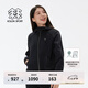 KOLON SPORT/可隆夾克 女子戶外運動登山徒步內(nèi)里針織抓絨外套 LKJK4WTT56-BK 黑色 L 170/92A