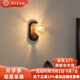 帝贊中古風臥室床頭壁燈墻壁燈客廳燈墻上燈高級氛圍感燈具小夜燈 白蠟木+玻璃-三色光 1