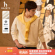 哈吉斯（HAZZYS）男裝 秋款休閑衣服男上衣棉彈長(zhǎng)袖套頭衛(wèi)衣男ABTZE0CCX32 米黃色OW XL （180/100A 50）