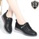 回力真皮牛筋軟底平底單鞋秋冬休閑小皮鞋媽媽鞋子女懶人 黑色升級版 單層 37