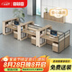 森菲亞辦公桌辦公室職員卡座工作臺(tái)簡(jiǎn)約現(xiàn)代屏風(fēng)工位桌椅面對(duì)面6人位+柜