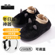 接運貓USB充電電暖鞋包跟拖鞋暖腳寶發(fā)熱可拆洗防水棉拖鞋保暖加熱家用 黑色調溫款3檔調溫 40-41