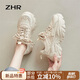 ZHR老爹鞋女秋冬復(fù)古小香風(fēng)厚底休閑鞋子運(yùn)動(dòng)增高女鞋 G620F 奶茶 38