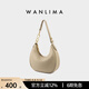 萬里馬（wanlima）新品牛皮月牙包歐美時尚簡約通勤單肩斜挎包腋下包女包七夕送禮物 珍珠灰