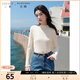 三彩大碼女裝2024冬季新款浪漫立領(lǐng)蕾絲衫套頭打底衫長(zhǎng)袖顯瘦胖MM 奶白色 L