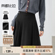 尚都比拉職場(chǎng)通勤a字百褶短裙高級百搭顯瘦小個(gè)子半身裙女 黑色 M