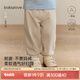 babylove嬰幼兒褲子春款長(zhǎng)褲外出休閑運(yùn)動(dòng)褲百搭男女寶寶束腳褲純色衛(wèi)褲 沙灘咖 100