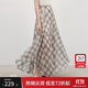 范思藍恩仙氣垂感飄逸格紋長(cháng)半身裙女夏季2025新款微透大擺裙子2713 復古咖格 S