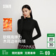 森馬（Semir）長袖T恤女半高領(lǐng)緊身冬季2025發(fā)熱抓絨木耳邊打底衫109725101013