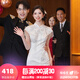 泰勒馬丁香檳色新中式旗袍訂婚禮服2025新款新娘敬酒服秀禾服婚紗主紗婚服 白月光 S