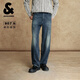 杰克·瓊斯（JACK&JONES）男裝牛仔褲時(shí)尚百搭經(jīng)典純色刺繡磨毛內里寬松廓形褲子225432022