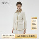 PRICH【中空保暖】復(fù)古菱格輕薄絎縫棉服冬季新款棉衣短外套女 64奶油色 L 165