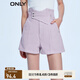 ONLY潮流休閑高腰闊腿A字短褲牛仔褲女|123243067 C35 薰衣草霜LAVENDER FROS S (160) R