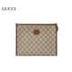 古馳（GUCCI）男包手拿包相機包郵差包雙肩包商務(wù)公文包男友禮物 烏木色手拿包  67295692TCG8563 U