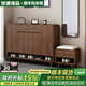 悠源諾品實(shí)木鞋柜家用門(mén)口入戶(hù)柜換鞋凳一體靠墻玄關(guān)柜入戶(hù)鞋柜大容量鞋架 【深胡桃】160長(cháng)鞋柜+換鞋凳