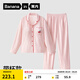 蕉內(nèi)【周冬雨同款】520H超級(jí)市場女士睡衣帶胸墊家居服透氣暖感春秋季 【女士-帶杯】櫻桃-荷粉條紋 L