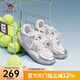 駱駝（CAMEL）月牙蕾絲德訓鞋2025年春夏穿搭甜美休閑板鞋銀色女鞋 L25S577059B蕾絲款 米/銀 37