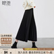 她池松緊腰百褶裙2025秋裝新款女裝簡(jiǎn)約中長(cháng)款A字高腰半身裙